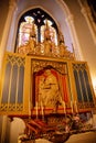 Castle interior, Chapel of St. Anny, neo-gothic chateau before Christmas, Historic Medieval Romantic castle Hradek u Nechanic,