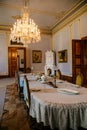 Castle interior. Dining room. Castle Kacina, Empire Chateau near Kutna Hora, Bohemia, Czech Republic