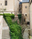 Castle in Karlstejn, Czech Republic. Detail of architecture. Royalty Free Stock Photo