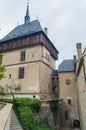Castle in Karlstejn, Czech Republic. Detail of architecture. Royalty Free Stock Photo