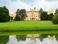 Castle lake, Dyje river and popular Lednice castle in the large park Royalty Free Stock Photo