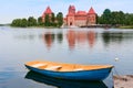 Castle on lake Galve in Trakai, Lithuania Royalty Free Stock Photo