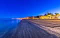 The castle of Larnaca at night, on the island of Cyprus.