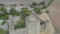 Aerial view of the castle of Las Aguzaderas in the municipality of El Coronil, Spain.