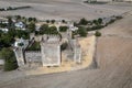 Aerial view of the castle of Las Aguzaderas in the municipality of El Coronil, Spain.