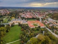 Castle Lednice in Czech Republic - aerial view Royalty Free Stock Photo