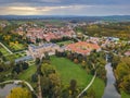 Castle Lednice in Czech Republic - aerial view Royalty Free Stock Photo