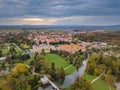 Castle Lednice in Czech Republic - aerial view Royalty Free Stock Photo