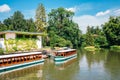 Castle Lednice garden lake at summer in Lednice, Czech Republic Royalty Free Stock Photo