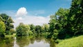 Castle Lednice garden lake at summer in Lednice, Czech Republic Royalty Free Stock Photo