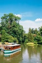 Castle Lednice garden lake at summer in Lednice, Czech Republic Royalty Free Stock Photo