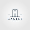 castle line art logo minimalist , icon simple vector illustration design template