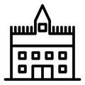 Castle line icon. Fort vector illustration isolated on white. Medieval architecture outline style design, designed for Royalty Free Stock Photo