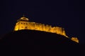 Castle lit at night Royalty Free Stock Photo