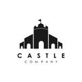castle logo template, building logo design vector