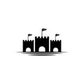 Castle Logo vector icon illustration Royalty Free Stock Photo