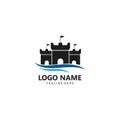 Castle Logo vector icon illustration Royalty Free Stock Photo