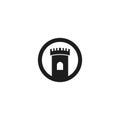 Castle Logo vector icon illustration Royalty Free Stock Photo