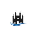 Castle Logo vector icon illustration Royalty Free Stock Photo