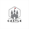 castle logo vector illustration vintage color design Royalty Free Stock Photo