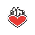 castle love logo icon Royalty Free Stock Photo