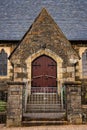 Castle manor front door with stone and brick Royalty Free Stock Photo
