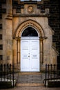 Castle manor front door with stone and brick Royalty Free Stock Photo