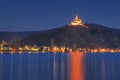 Castle Marksburg on Rhine river, Germany - night picture Royalty Free Stock Photo