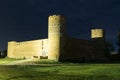 Castle of the Masovian Dukes at night in Ciechanow Poland