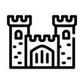 Castle medieval building line icon vector illustration