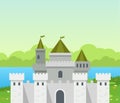 Castle medieval tower. The fairytale medieval tower,princess castle, fortified palace with gates, medieval buildings, historical Royalty Free Stock Photo