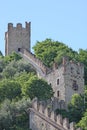 Castle of the medieval walls of Marostica with towers Royalty Free Stock Photo