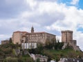 Castle of Monforte de Lemos, located on a small hill in a valley