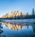 Castle Mountain in the Canadian Rockies Royalty Free Stock Photo