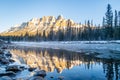 Castle Mountain in the Canadian Rockies Royalty Free Stock Photo