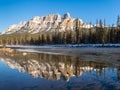 Castle Mountain in the Canadian Rockies Royalty Free Stock Photo