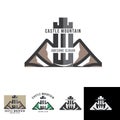 Castle Mountain logo template badge for classic adventure