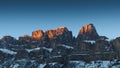 Winter sunset at Castle Mountain, Banff National Park, Travel Alberta, Radium Hot Springs, Canada,Canadian Rockies,Rocky Mountains Royalty Free Stock Photo