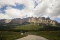 Castle Mountains peak in Banff National Park, Alberta, Canada, in summer. Montain scenic landscape with amazing cloudy sky Royalty Free Stock Photo