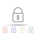 Castle multi color style icon. Simple thin line, outline vector of web icons for ui and ux, website or mobile application Royalty Free Stock Photo