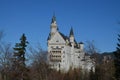 Castle Neuschwanstein at bright sunshine