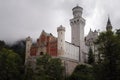 Castle of Neuschwanstein in Fussen, most famous landmark of Bavaria, Germany