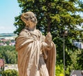 Sculpture of a holy man in the castle in Nitra, Slovakia Royalty Free Stock Photo