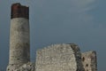 Castle in Olsztyn. Poland. Walls, towers and the ruins of the royal castle