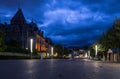 Castle Ouchi and cloudy sky Royalty Free Stock Photo