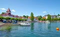 Castle Ouchy .Waterfront at Geneva lake ,Switzerland Royalty Free Stock Photo