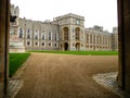 Castle palace with beautiful green garden in England Great Britain Royalty Free Stock Photo