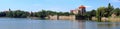 Castle panorama - Tata, Hungary Royalty Free Stock Photo