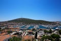From the castle, panoramic view of Cesme. Royalty Free Stock Photo