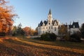 Castle and park in Budmerice - Autumn view Royalty Free Stock Photo